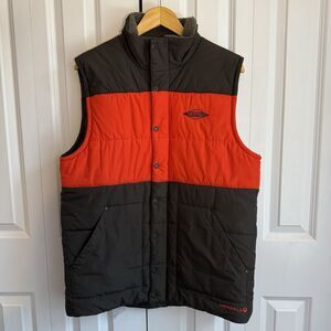Merrell Ditmar Front Zip Vest Mens Size Large Brown Orange Opti-warm lined Shell